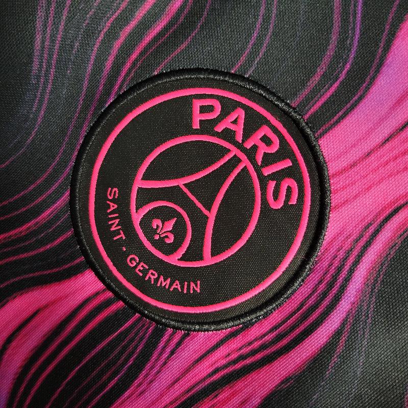 Camisa PSG Nike 2023/24 Masculino Polo Preto e Rosa