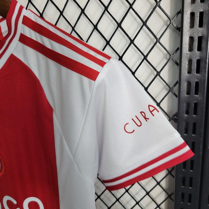 Kit Infantil Ajax Home 23/24 - Adidas - Branco - Vermelho