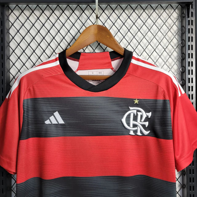 Camisa Flamengo I Home 2023/24 Torcedor Adidas Masculino - Vermelho e Preto