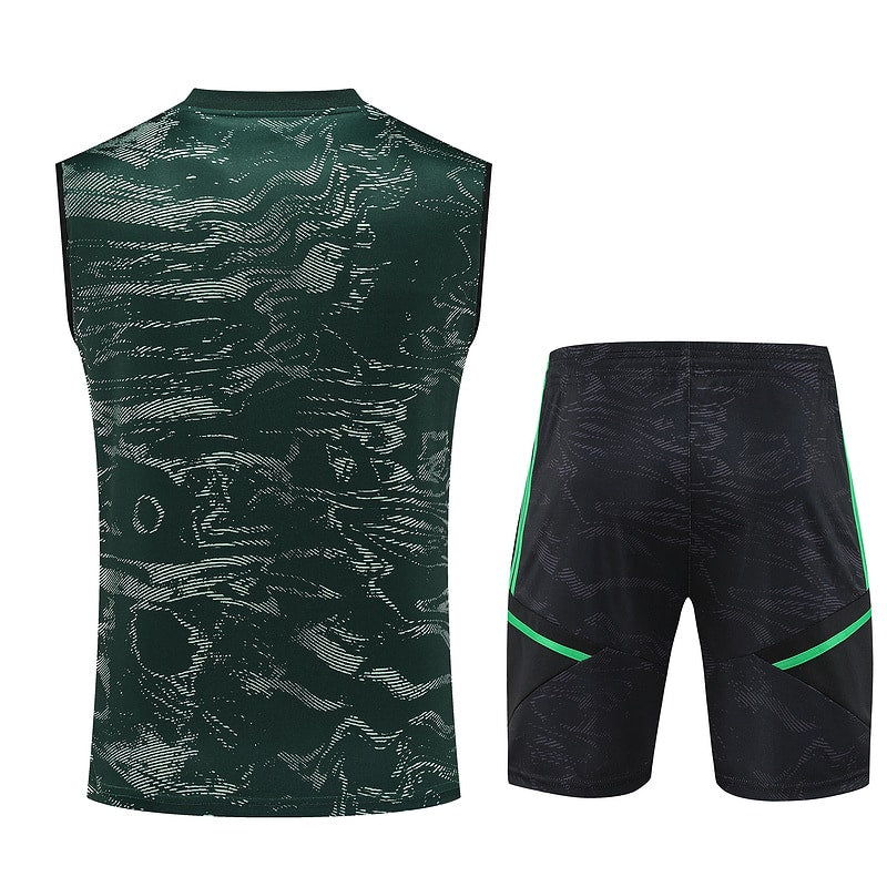 Conjunto Regata Real Madrid Training 2023/24 Adidas Preto e Verde