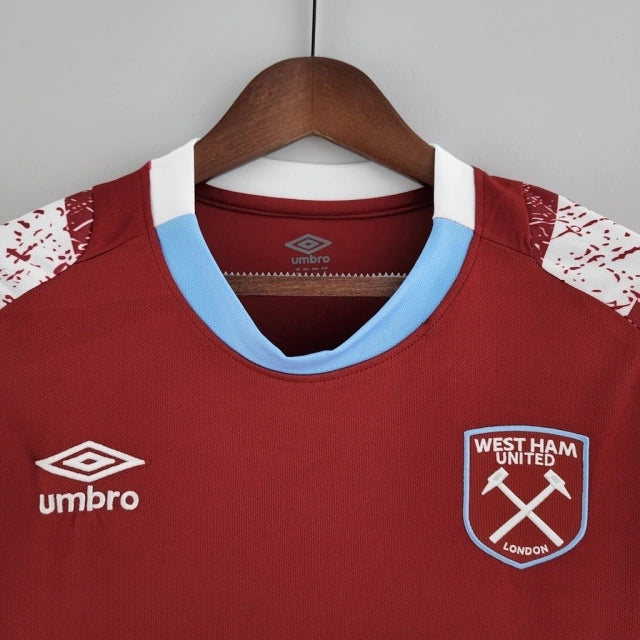 Camisa West Ham I Home Umbro 2023/24 Torcedor Masculino Vinho