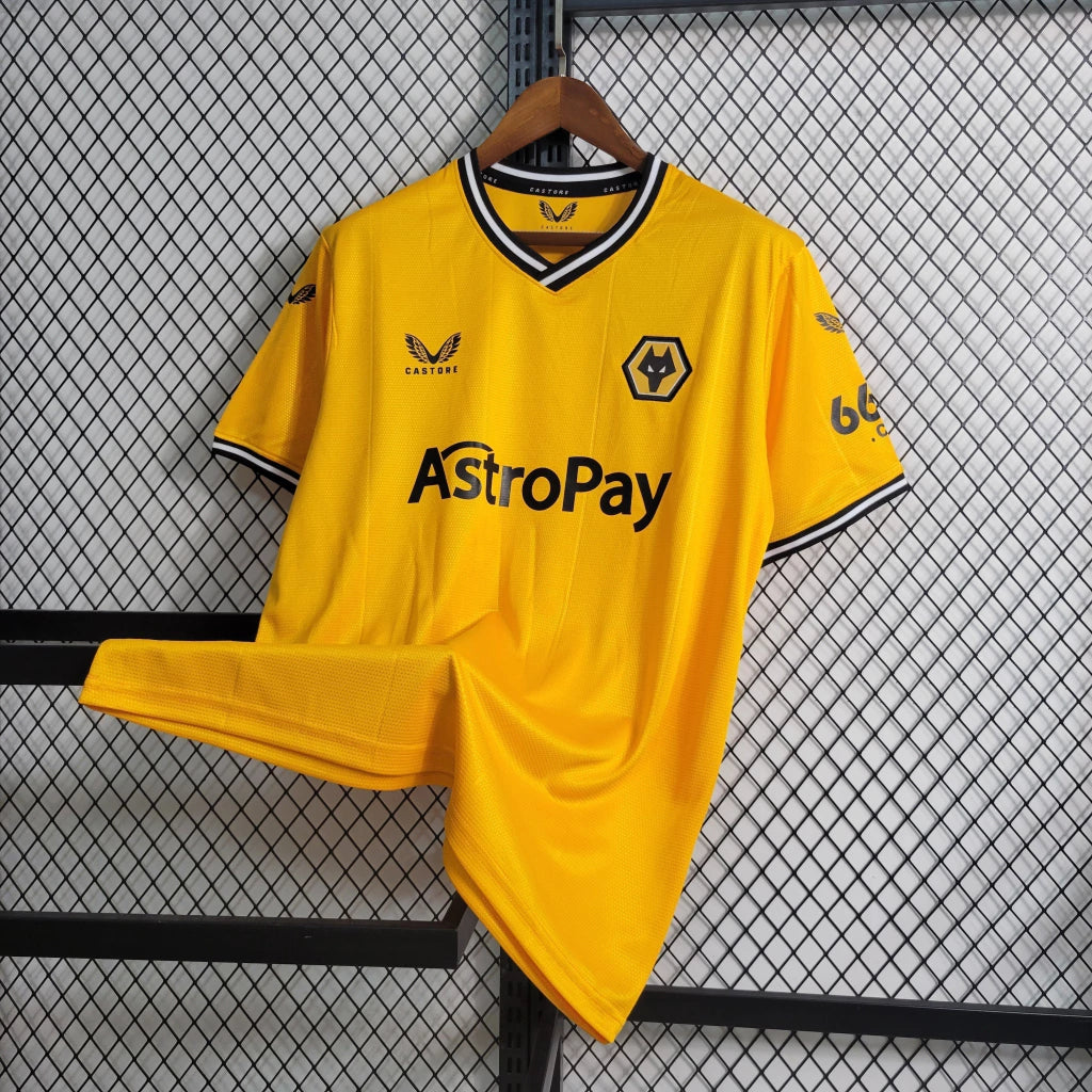 Camisa Wolverhampton I Home 2023/24 Castore Torcedor Masculino Laranja