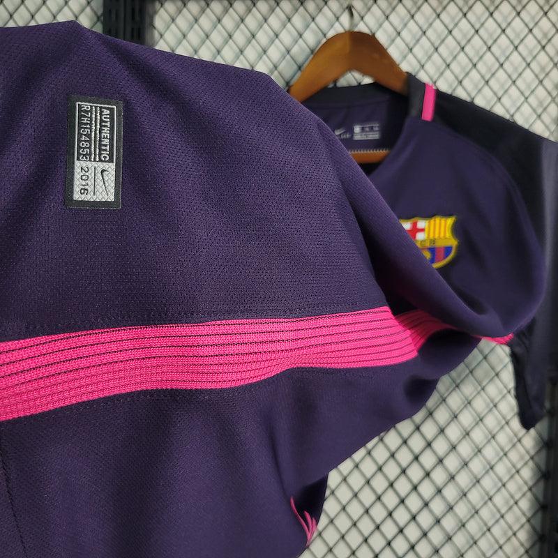 Camisa Retrô Barcelona II Away 2016/17 Torcedor Masculino Roxo