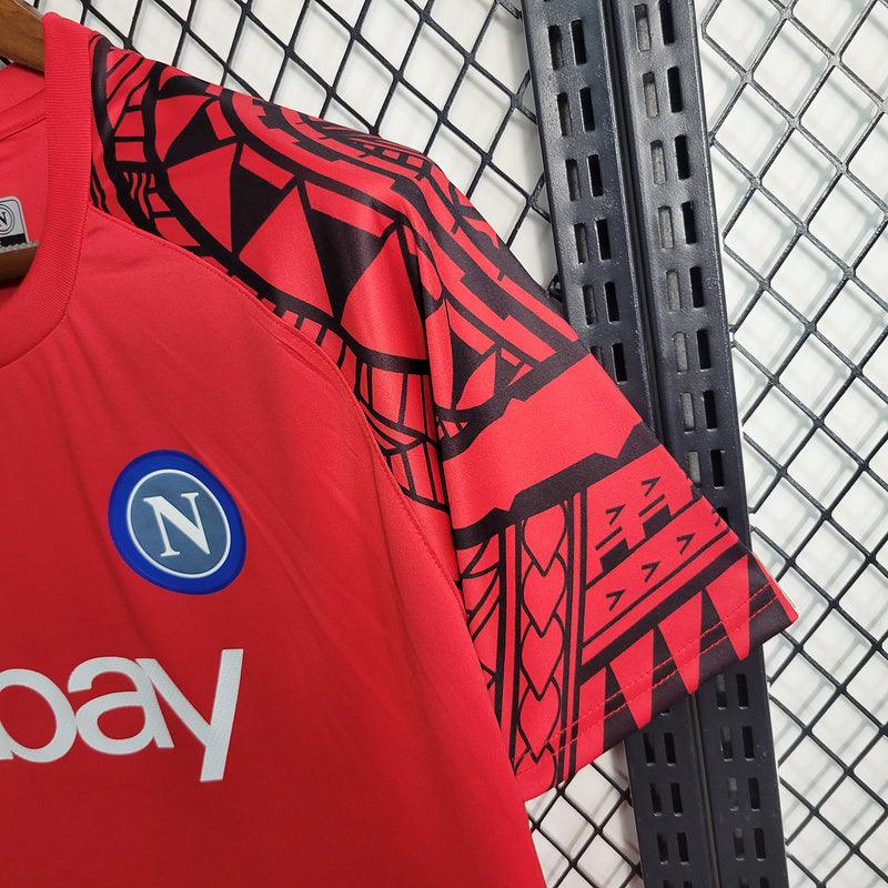Camisa Napoli Treino EA7 2023/24 Torcedor Vermelha