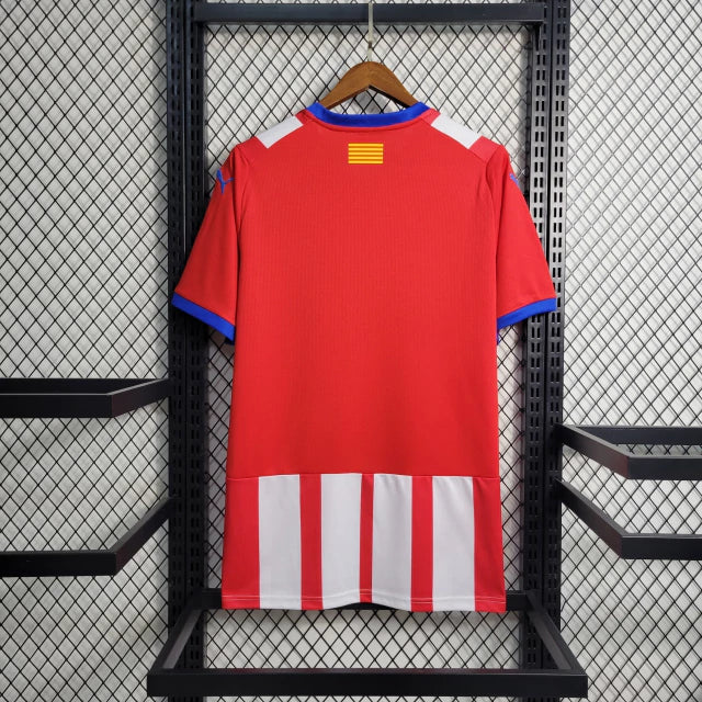 Camisa Girona FC I Puma 23/24 Torcedor Masculino Vermelho e branco