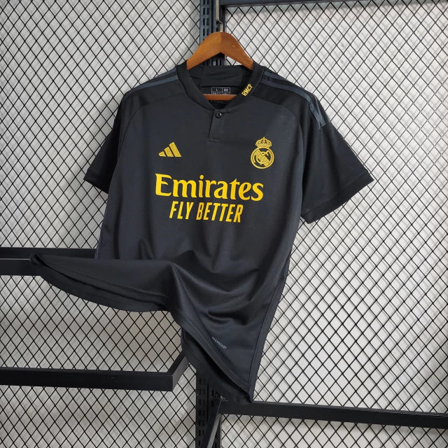 Camisa Real Madrid III Third Adidas Torcedor 23/24 Masculino Preto