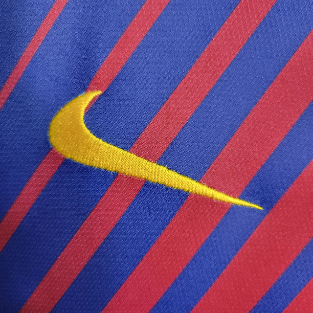Camisa Retrô Barcelona I Home 2017/18 Nike Masculino Azul Grená