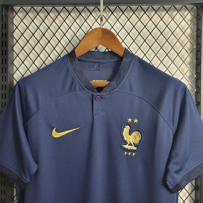 Camisa França I Home Nike Torcedor 2022/23 Masculino Azul Marinho