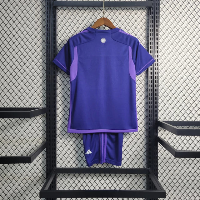 Kit Infantil Argentina II Away Adidas 23/24 Masculino Roxo