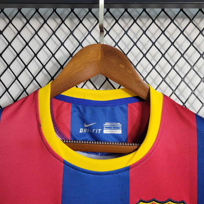 Camisa Barcelona Retrô Home 10/11 Torcedor Nike Masculina - Vermelho e Azul