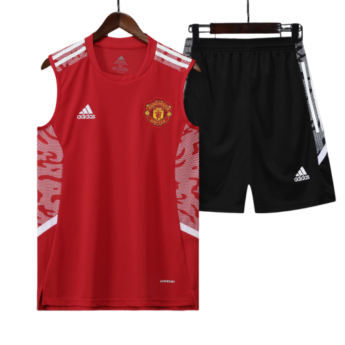 Conjunto Regata Manchester United 22/23 Adidas - Vermelho+Preto