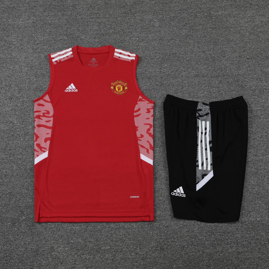 Conjunto Regata Manchester United 22/23 Adidas - Vermelho+Preto