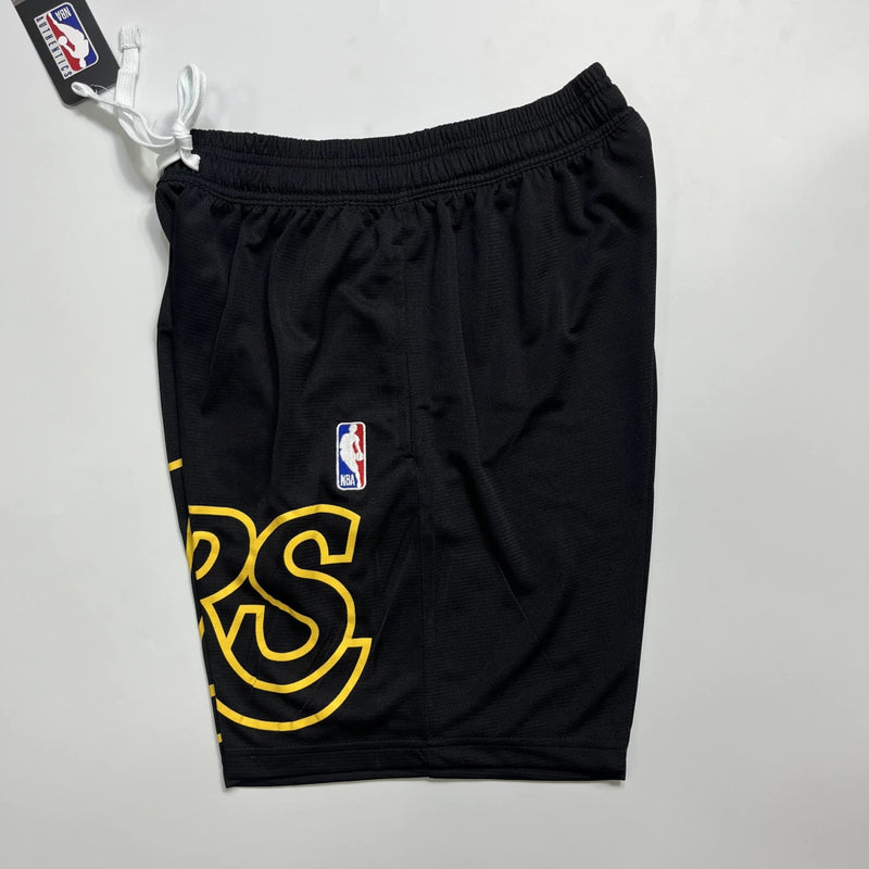Shorts NBA Lakers 23/24 Casual - Nike - Branco - Preto - Amarelo - Azul