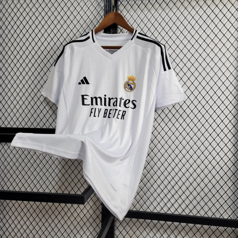 Camisa Real Madrid I Home 2024/25 Torcedor Masculina Branco