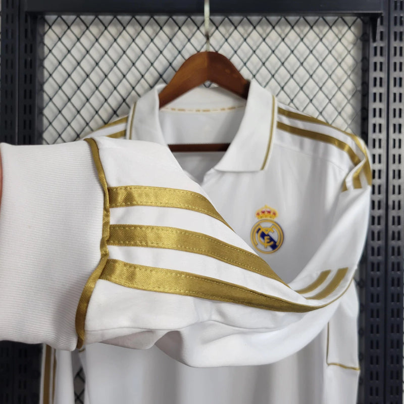 Camisa Retrô Real Madrid Manga Longa I Home Adidas 2011/12 Masculino Branco