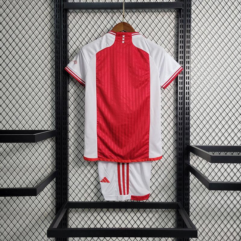 Kit Infantil Ajax Home 23/24 - Adidas - Branco - Vermelho