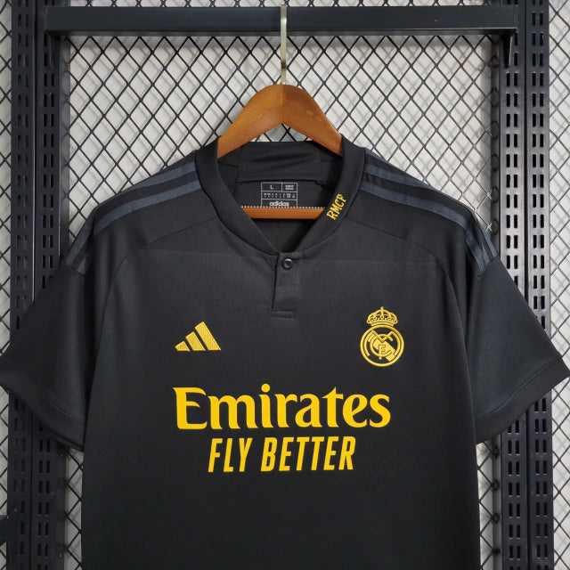 Camisa Real Madrid III Third Adidas Torcedor 23/24 Masculino Preto