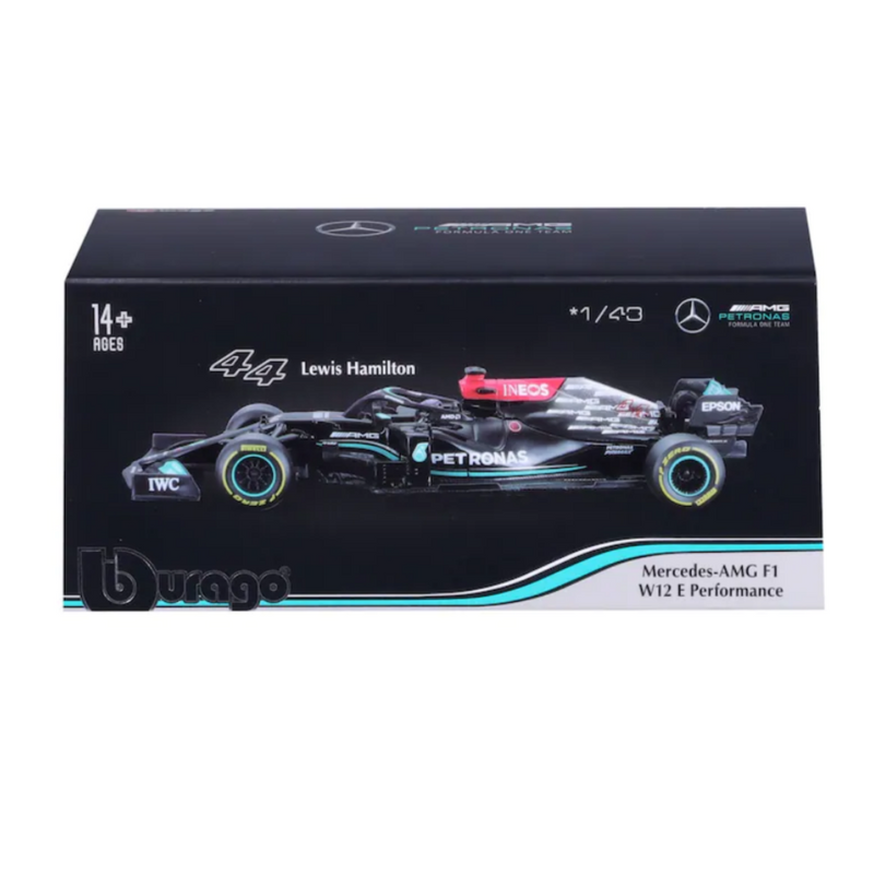Miniatura W12 1:43 Mercedes AMG Petronas Fórmula 1 Team 2021 - Lewis Hamilton 44