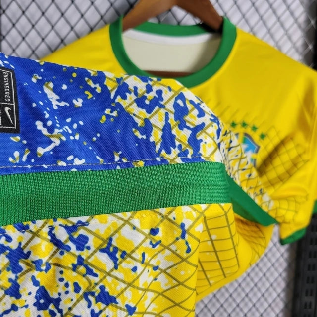 Camisa Seleção Brasileira Edição Especial Onda Azul Nike Masculino Amarelo