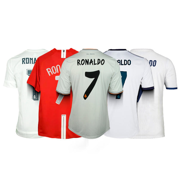 Kit Camisas CR7 Prime (United 2008, Real 2013, Real 2014, Real 2016 e Real 2017)