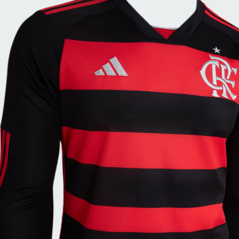 Camisa Flamengo Manga Longa I Home 2024/25 Vermelho e Preto