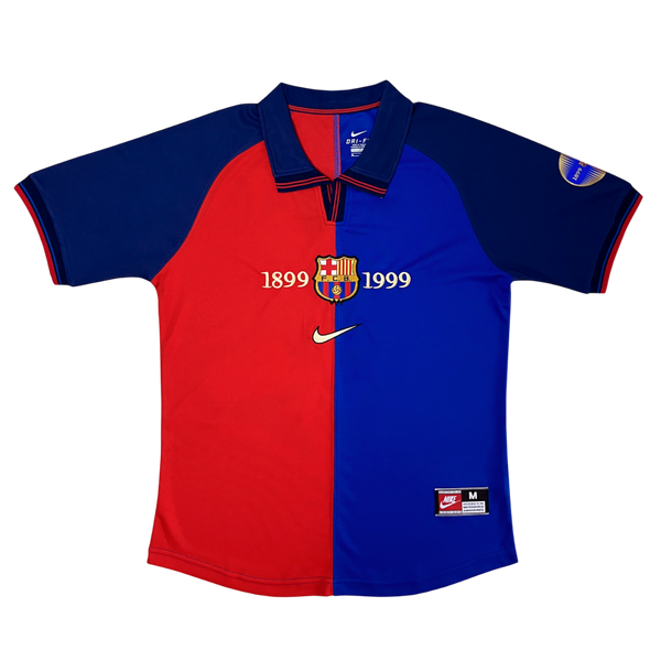 Camisa Retrô Barcelona Home 1999/00 Nike Masculino - Vermelho e Azul