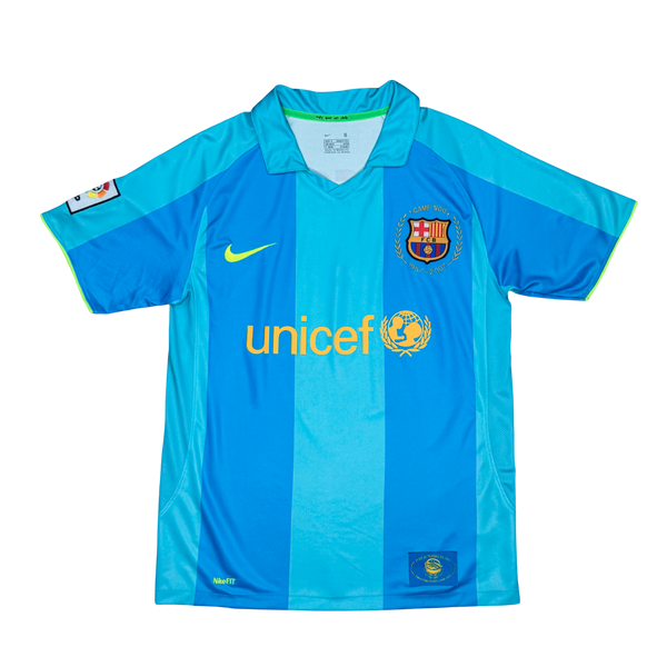 Camisa Retrô Barcelona Away 2007/08 Nike Masculino - Azul