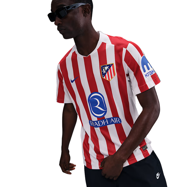 Camisa Atlético Madrid Home 2025/26 Torcedor Nike Masculina  - Branco e Vermelho