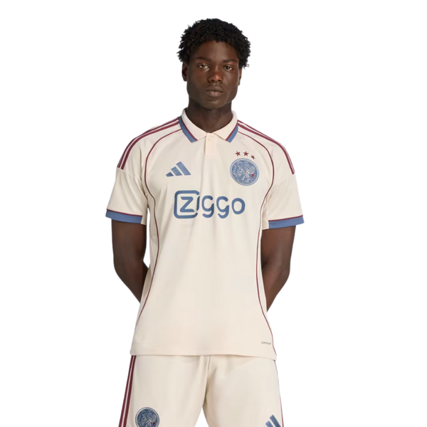 Camisa Ajax Amsterdam Third 2025/26 Torcedor Adidas Masculina  - Begê