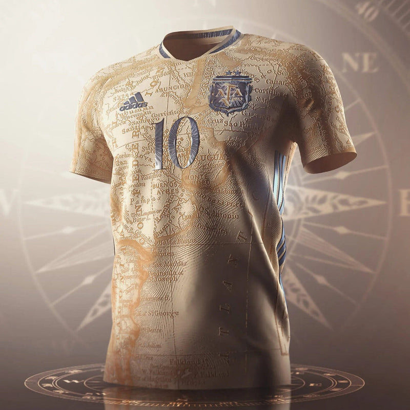 Camisa Argentina Edição Especial 200 Anos Independência Messi - Masculino - Dourada