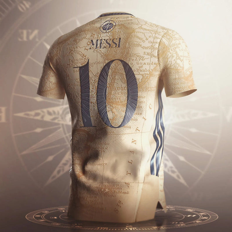 Camisa Argentina Edição Especial 200 Anos Independência Messi - Masculino - Dourada