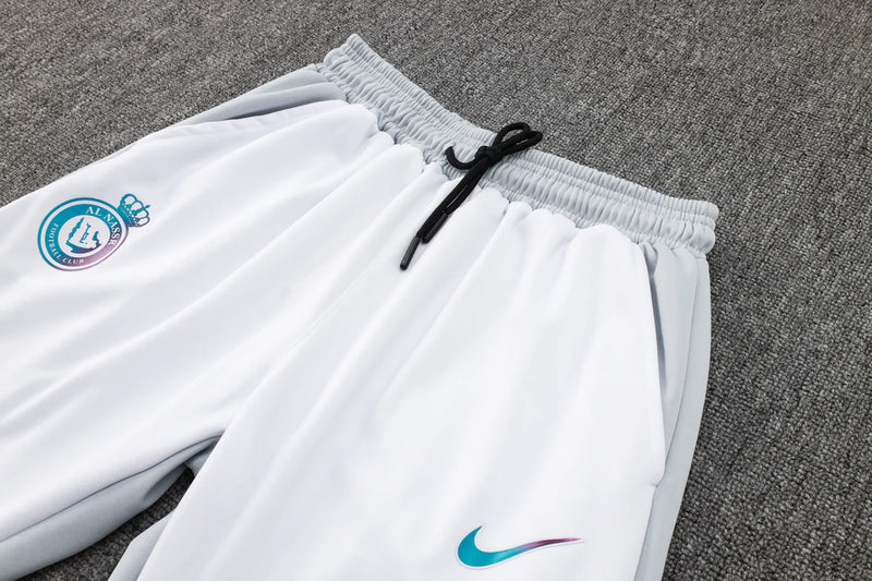 Conjunto Nike Tech Fleece Refletivo Al Nassr 23/24 Zíper Longo- Branco