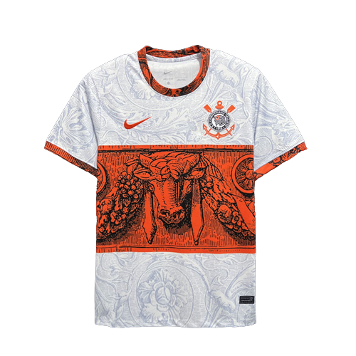 Camisa Corinthians Edição Especial 2023/24 Torcedor Masculina - Branca e Laranja - Touro Nike