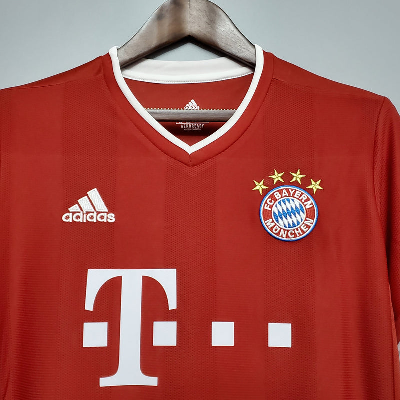 Camisa Bayern de Munique I Home Adidas Torcedor 2020/21 Masculino Vermelho