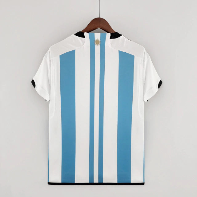 Camisa Argentina I Home 2022/23 Adidas Torcedor Masculino Azul e Branco (3 ESTRELAS)