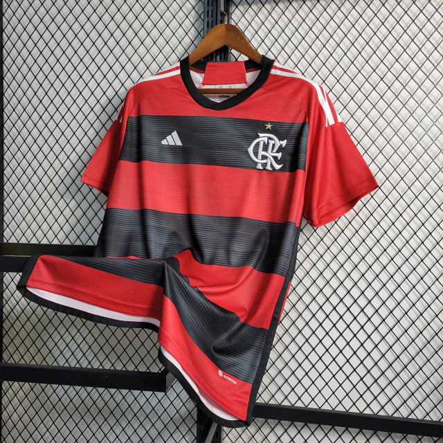 Camisa Flamengo I Home 2023/24 Torcedor Adidas Masculino - Vermelho e Preto