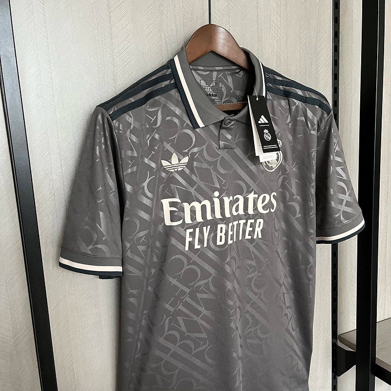 Camisa Real Madrid III Third 2024/25 Torcedor Masculino Cinza