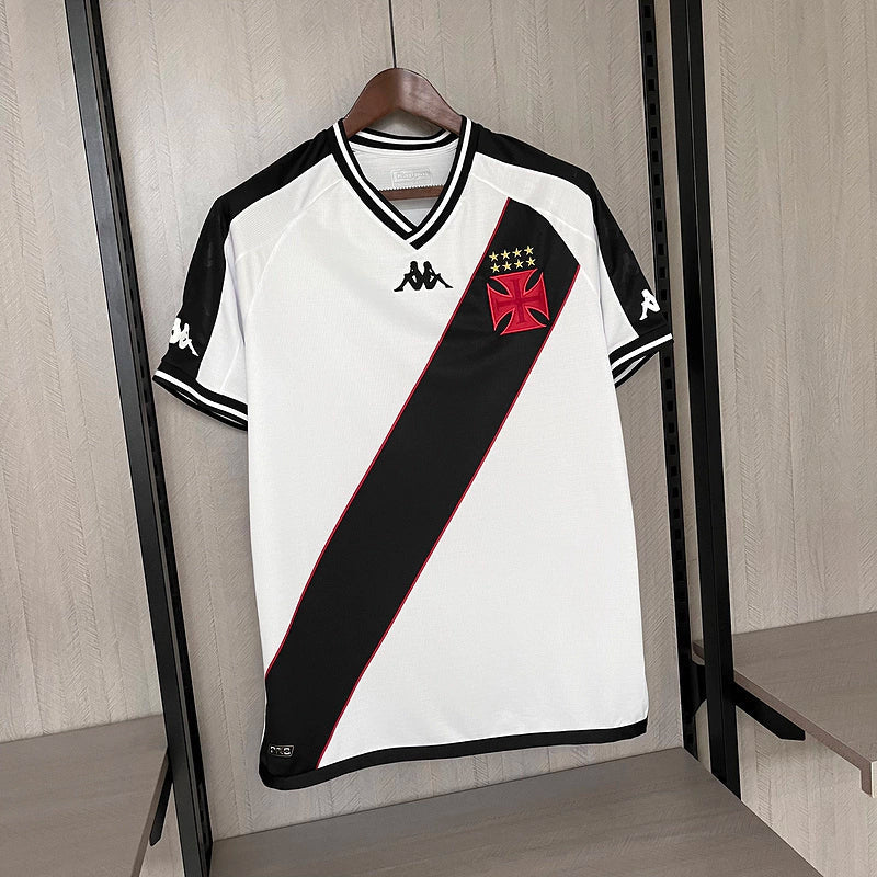 Camisa Vasco da Gama II Away 2024/25 Kappa Torcedor Masculino Branco e Preto