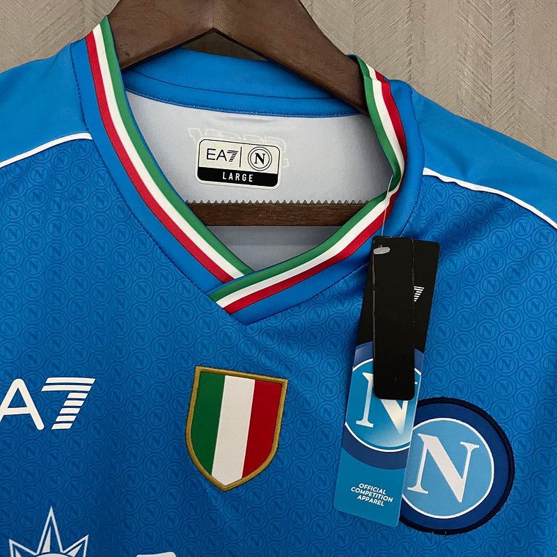 Camisa Napoli I Home 2023/24 Torcedor EA7 Masculino Azul