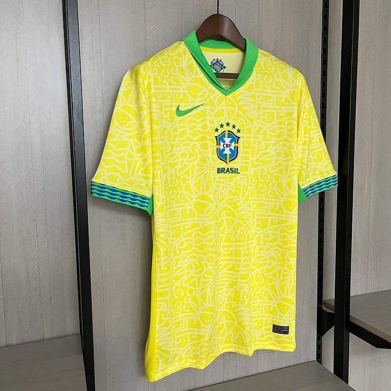 Camisa Seleção Brasileira I Home Nike Torcedor 2024/25 Masculino Amarelo