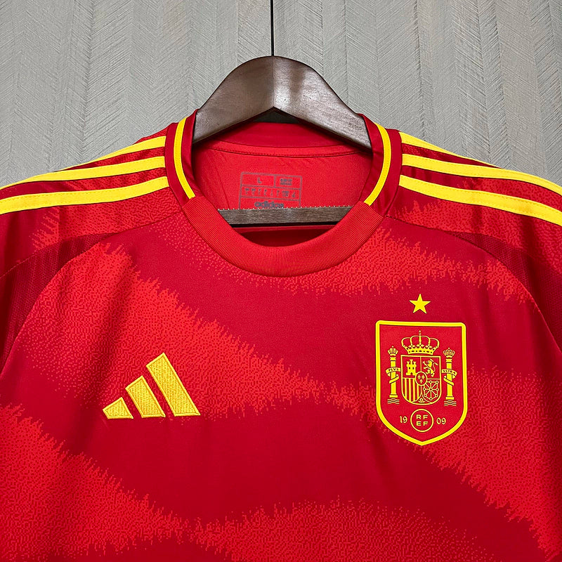 Camisa Espanha I Home 2024/25 Torcedor Adidas Masculino Vermelho