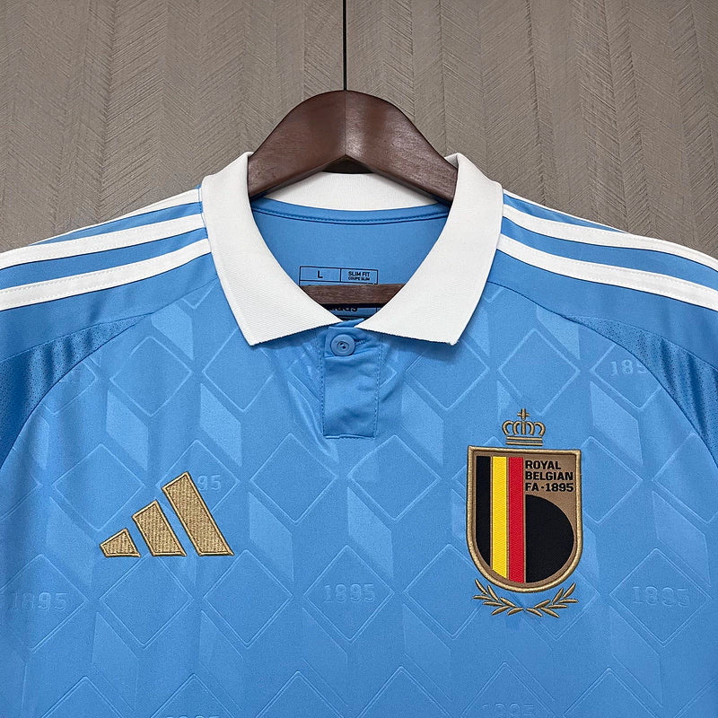 Camisa Bélgica II Away 2024/25 Torcedor Adidas Masculino Azul Celeste