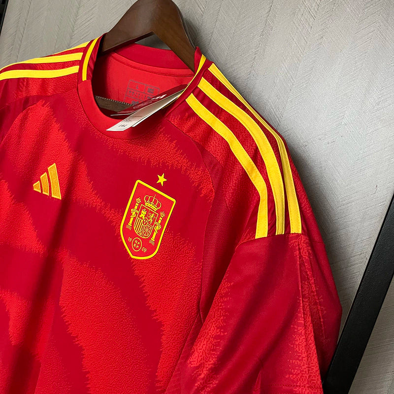 Camisa Espanha I Home 2024/25 Torcedor Adidas Masculino Vermelho