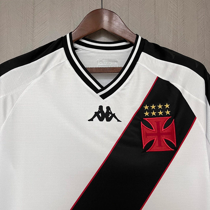 Camisa Vasco da Gama II Away 2024/25 Kappa Torcedor Masculino Branco e Preto