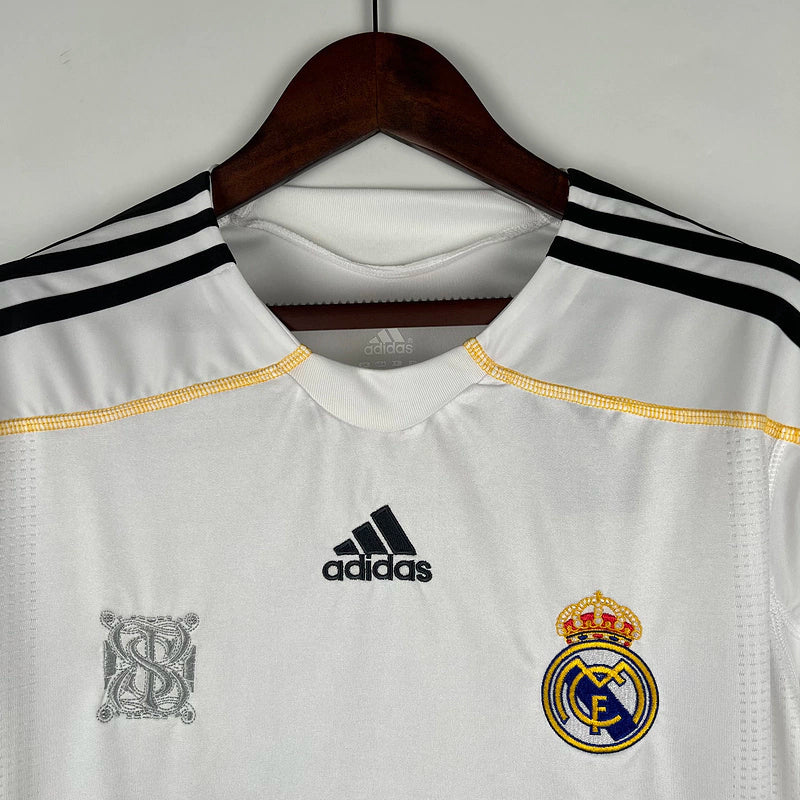 Camisa Real Madrid Manga Longa I Home Adidas 2009/10 Masculino Branco
