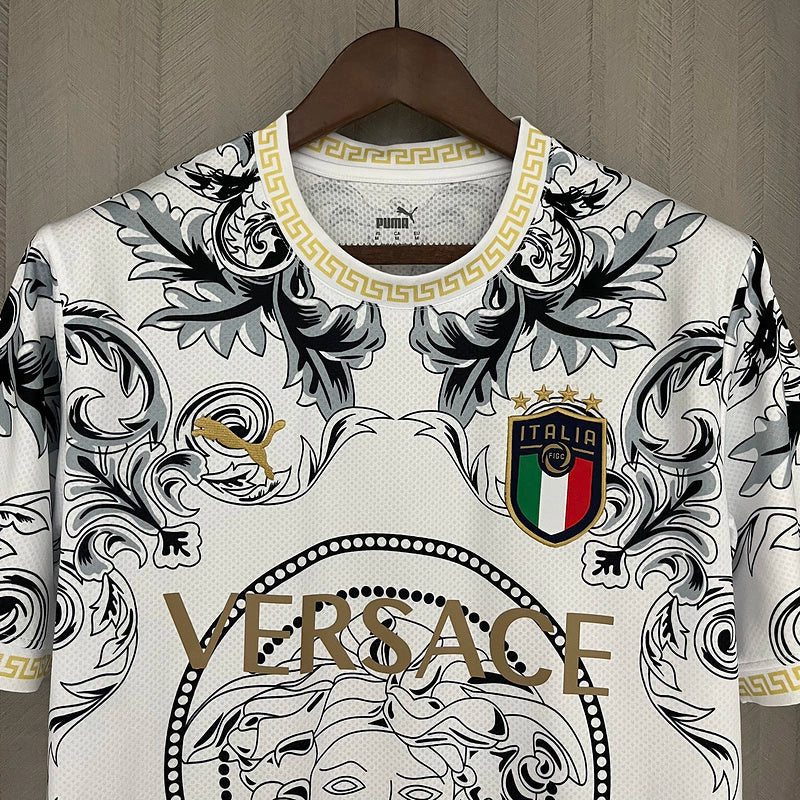 Camisa Seleção Itália x Versace Torcedor 2023/24 Masculino Branco