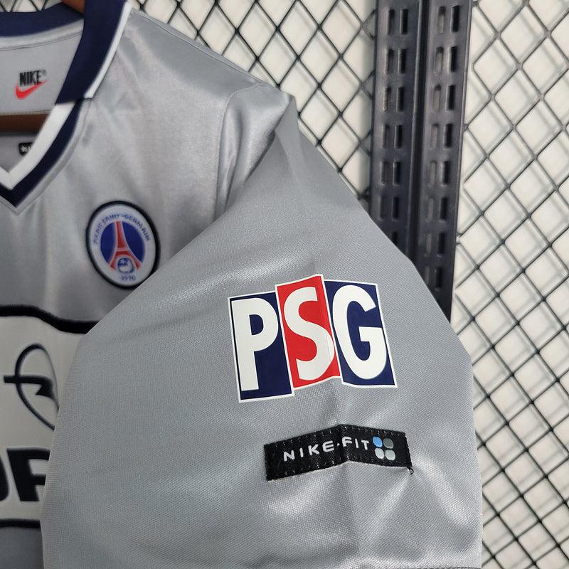 Camisa Retrô PSG Away Nike 2000/01 Masculino Cinza e Branco