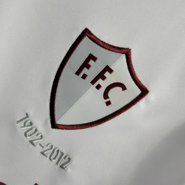 Camisa Fluminense Retrô II 11/12 Torcedor Masculina - Branca com detalhes em vinho