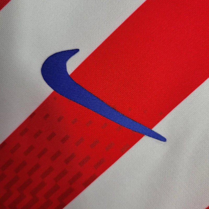 Camisa Atlético de Madrid I Home Manga longa Nike Torcedor Masculino Vermelho e Branco