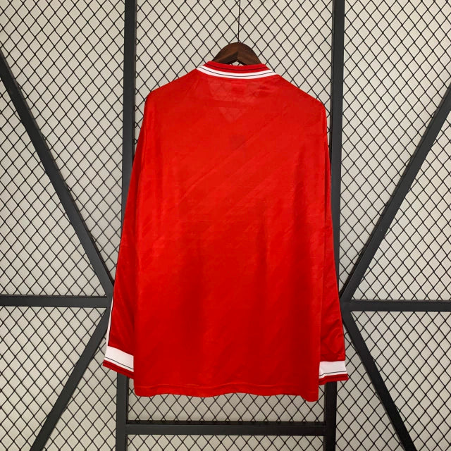 Camisa Retro Manchester United Manga Longa - 86/88 Vermelho